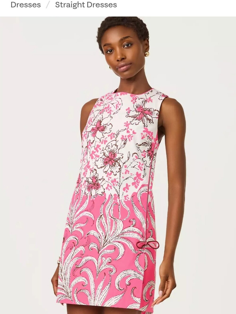 Lilly Pulitzer Pink and Cream Floral Sleeveless Shift Dress